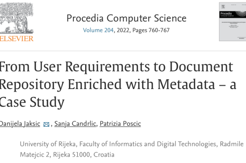 Publication From User Requirements to Document Repository Enriched with Metadata - a Case Study